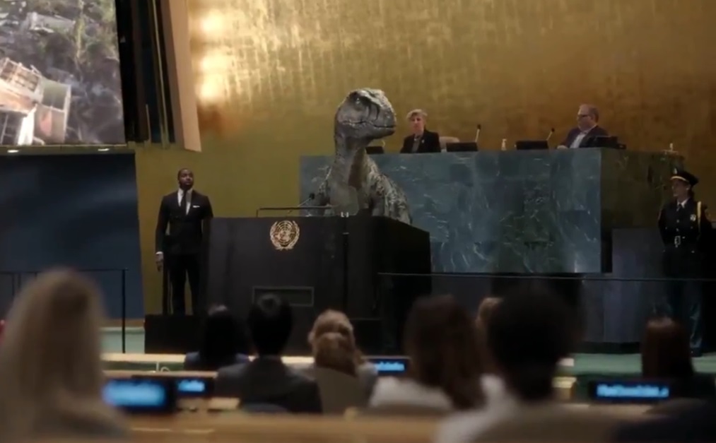 Un dinosaurio irrumpió en la ONU