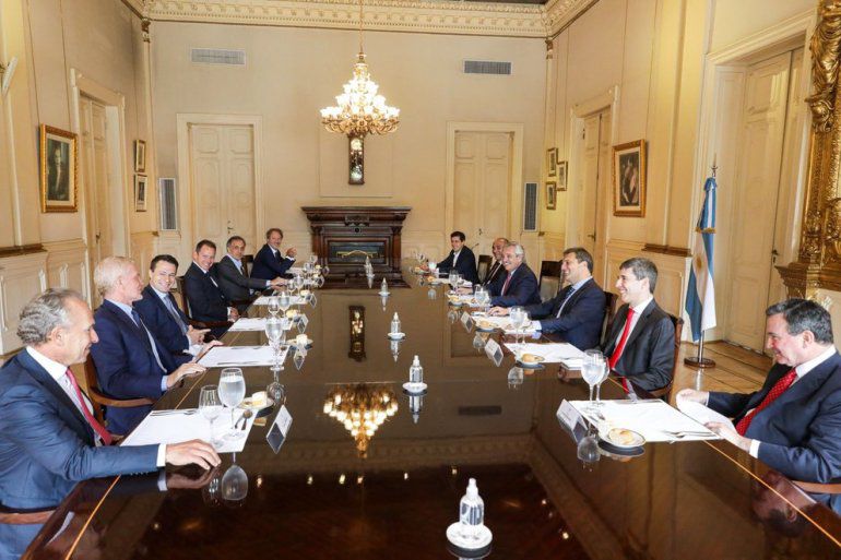 Reunión cumbre del Presidente con empresarios en Casa Rosada