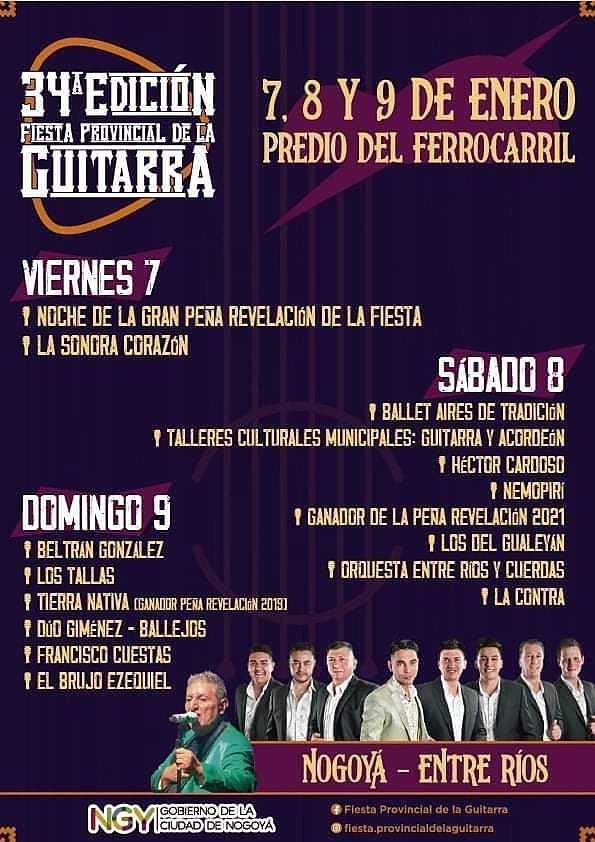 Nogoyá vivirá la 34° Edición Provincial Fiesta de la Guitarra