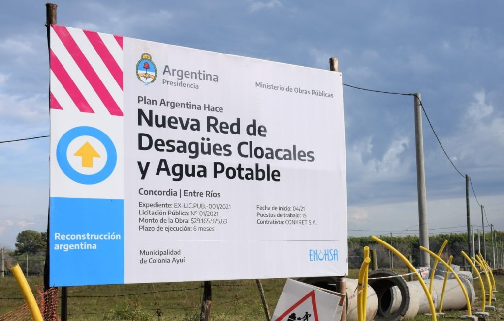 Colonia Ayuí: Se amplían las redes de saneamiento y agua potable