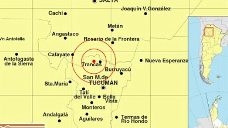Se registró un fuerte sismo en Tucumán