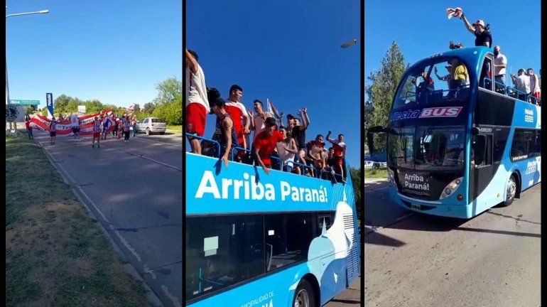 Atlético Paraná: El plantel fue recibido por los hinchas