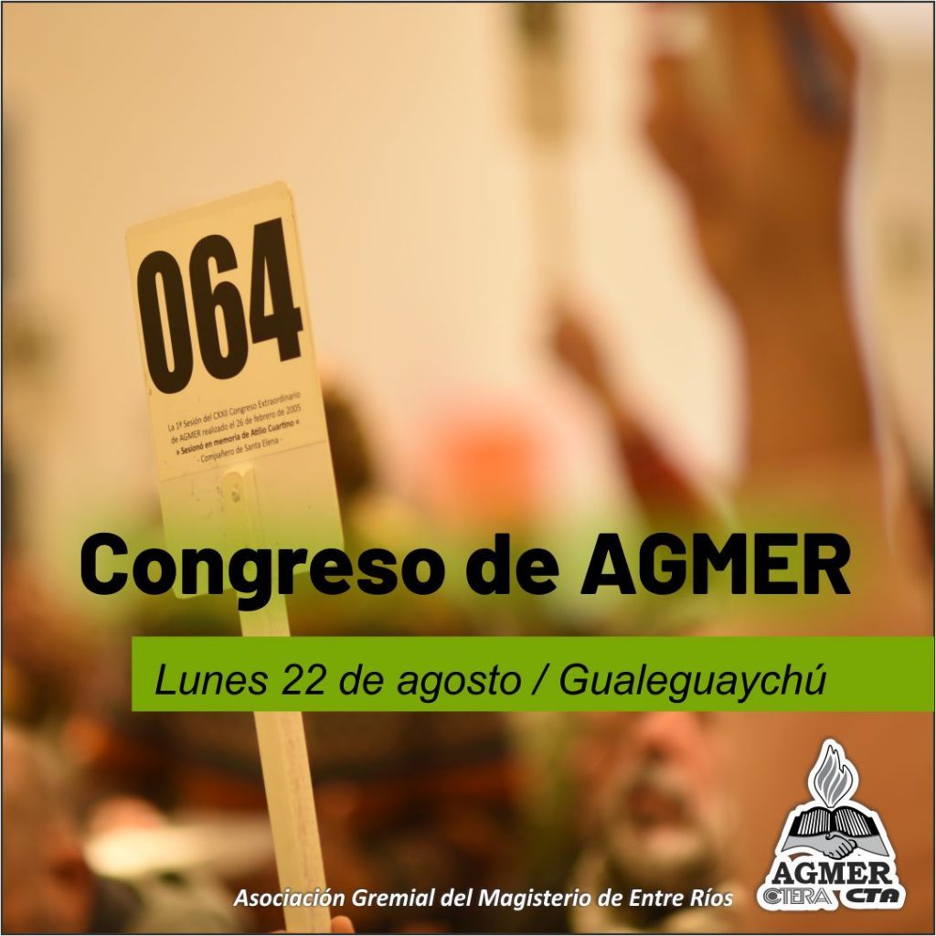 Agmer convocó a congreso para el lunes