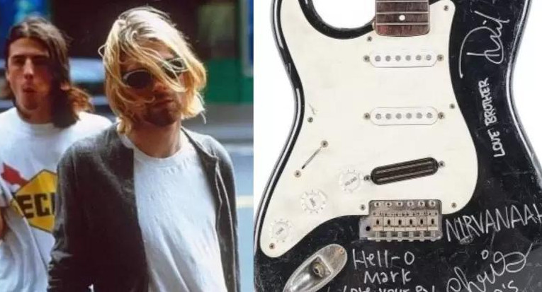 Pagaron una fortuna en una subasta por una guitarra que Kurt Cobain destrozó