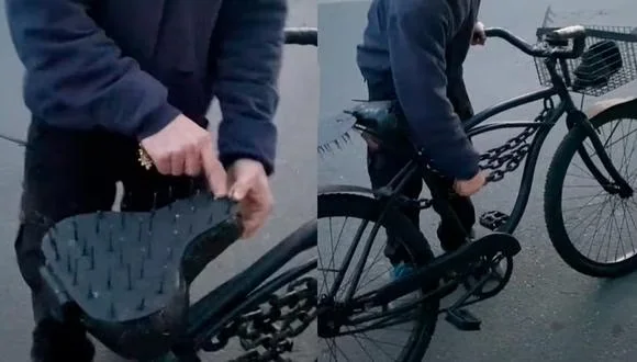 Cansado de ser víctima de los robos, le instaló un creativo dispositivo a su bicicleta