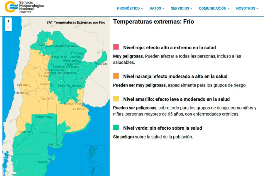 ALERTA AMARILLA POR FRÍO EXTREMO EN CINCO DEPARTAMENTOS DE ENTRE RÍOS