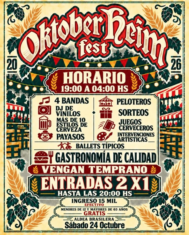 OKTOBER HEIM FEST: MÚSICA, CERVEZA ARTESANAL Y TRADICIÓN EN ALDEA BRASILERA
