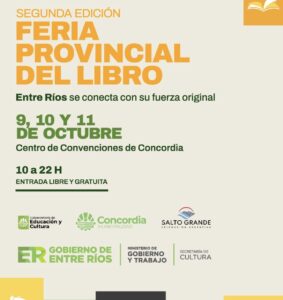 LA SEGUNDA FERIA PROVINCIAL DEL LIBRO SE REALIZARÁ ESTE FIN DE SEMANA EN CONCORDIA